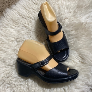 Dansko Black Strappy Black Wedge Sandals Size‎ 41 US 10.5-11